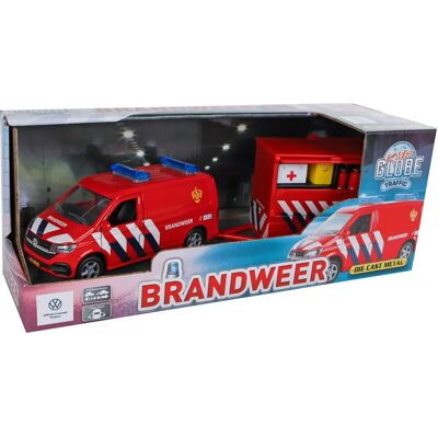 Kids Globe VW Transporter Feuerwehr mit Anhänger - Feuerwehrauto Kids Globe VW Transporter Feuerwehr mit Anhänger - Feuerwehrauto