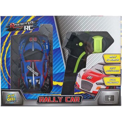 Roadstar RC Rallyauto mit Licht - 13cm - Blau - Nur für Innen Roadstar RC Rallyauto mit Licht - 13cm - Blau - Nur für Innen