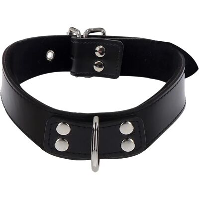 Collier BDSM en Cuir Vegan Taboom - Design D-Ring Élégant - 38-55cm - Noir Collier BDSM en Cuir Vegan Taboom - Design D-Ring Élégant - 38-55cm - Noir