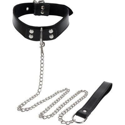 Collare e Guinzaglio in Similpelle Vegana Taboom - Accessorio BDSM Elegante Collare e Guinzaglio in Similpelle Vegana Taboom - Accessorio BDSM Elegante