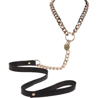 Collar y Correa en Oro Rosa Taboom - Accesorio BDSM Collar y Correa en Oro Rosa Taboom - Accesorio BDSM