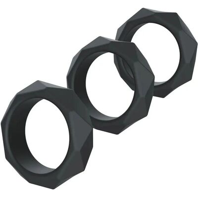 Ensemble de 3 cockrings en silicone Hidden Desire - Forme de scarabée Ensemble de 3 cockrings en silicone Hidden Desire - Forme de scarabée