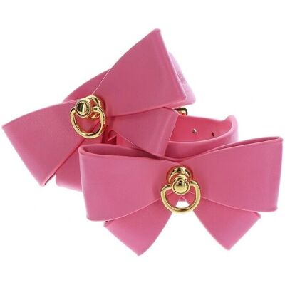 Manchettes Malibú Taboom - Cuir vegan rose accessoires BDSM Manchettes Malibú Taboom - Cuir vegan rose accessoires BDSM