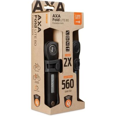 AXA Zamek Składany Lite 80 Duo Pack - Poziom Bezpieczeństwa 7 AXA Zamek Składany Lite 80 Duo Pack - Poziom Bezpieczeństwa 7