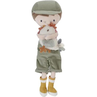 Bambola di peluche Little Dutch Farmer Jim con pollo - 35cm Bambola di peluche Little Dutch Farmer Jim con pollo - 35cm