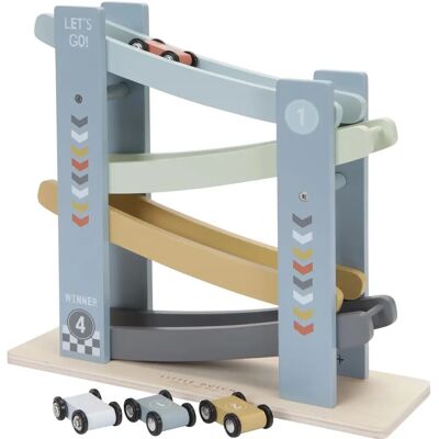 Auto da Corsa Little Dutch con Rampe Blu - Giocattolo in Legno Auto da Corsa Little Dutch con Rampe Blu - Giocattolo in Legno
