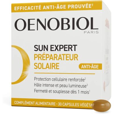 Oenobiol Sun Expert Préparateur Solaire Anti-Âge - 30 Capsules - Publicité Oenobiol Sun Expert Préparateur Solaire Anti-Âge - 30 Capsules - Publicité
