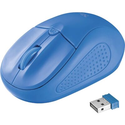 Trust Primo - Souris Optique Sans Fil Bleue - 1600 DPI - Publicité Trust Primo - Souris Optique Sans Fil Bleue - 1600 DPI - Publicité