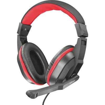 Casque Trust Ziva Over-Ear avec Microphone Noir Rouge - Publicité Casque Trust Ziva Over-Ear avec Microphone Noir Rouge - Publicité