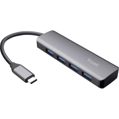 Trust Halyx Aluminium USB-C auf 4-Port USB-A 3.2 Hub - Schnittstellen-Adapter Trust Halyx Aluminium USB-C auf 4-Port USB-A 3.2 Hub - Schnittstellen-Adapter
