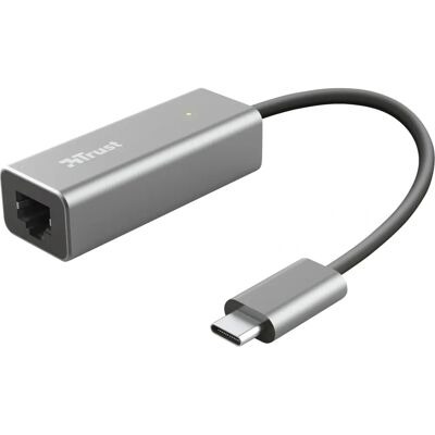 Adaptor Trust Dalyx USB-C către Ethernet - 1 Gbps - Gri Adaptor Trust Dalyx USB-C către Ethernet - 1 Gbps - Gri