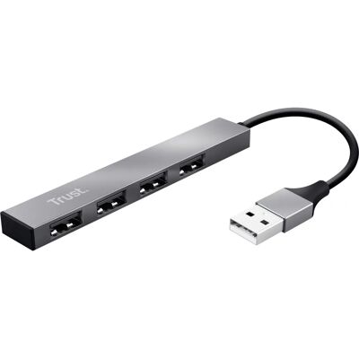 Trust Halyx USB 2.0 - USB Hub 4 Portar i Aluminium Trust Halyx USB 2.0 - USB Hub 4 Portar i Aluminium