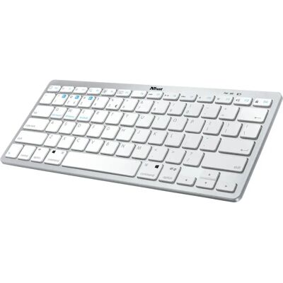 Clavier Bluetooth Blanc Trust Nado - AZERTY - Usage universel - Publicité Clavier Bluetooth Blanc Trust Nado - AZERTY - Usage universel - Publicité