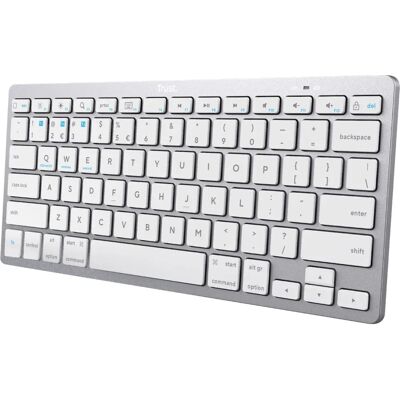 Clavier Bluetooth Trust 24907 - Maison - Argent - 85 Touches - Publicité Clavier Bluetooth Trust 24907 - Maison - Argent - 85 Touches - Publicité