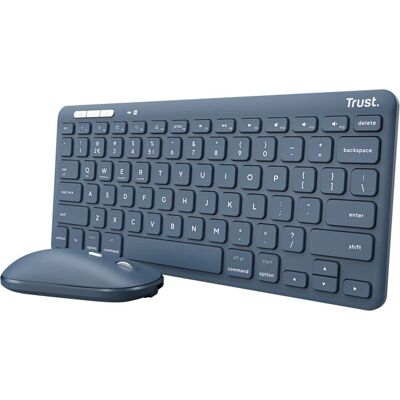 Trust Lyra Draadloos Toetsenbord en Muis Set - Blauw Trust Lyra Draadloos Toetsenbord en Muis Set - Blauw