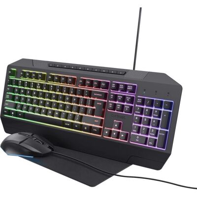 Trust GXT 791 Ensemble Clavier et Souris Gaming RGB Retroéclairé USB Italien Noir - Clavier et Souris Gaming Trust GXT 791 Ensemble Clavier et Souris Gaming RGB Retroéclairé USB Italien Noir - Clavier et Souris Gaming