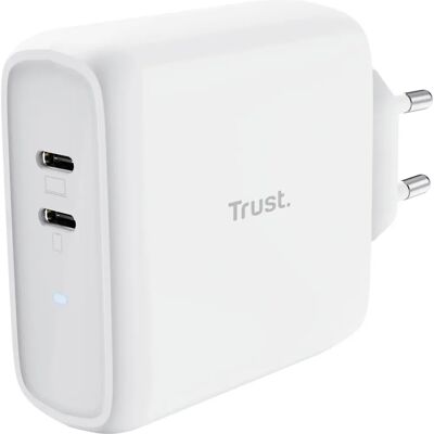 Trust Maxo - Universal Wandladegerät - 65W - USB-C & USB - Weiß Trust Maxo - Universal Wandladegerät - 65W - USB-C & USB - Weiß