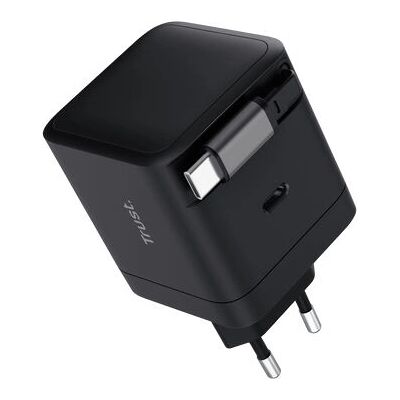 Carregador USB-C duplo Trust Maxo 65W - Carregamento rápido Carregador USB-C duplo Trust Maxo 65W - Carregamento rápido