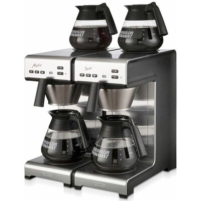 Bravilor Bonamat Matic Twin Kaffemaskin - Vann tilkobling, Rustfritt stålfilterholder, 230V Bravilor Bonamat Matic Twin Kaffemaskin - Vann tilkobling, Rustfritt stålfilterholder, 230V