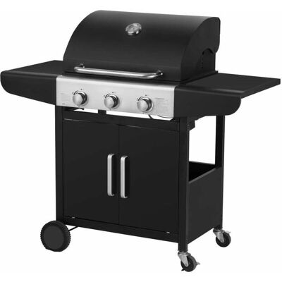 Barbacoa de gas Qlima con 3 quemadores - Acero inoxidable, esmaltada - 122x59x112cm Barbacoa de gas Qlima con 3 quemadores - Acero inoxidable, esmaltada - 122x59x112cm