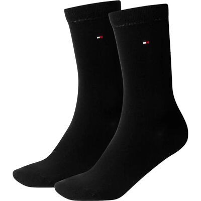 Tommy Hilfiger Sukat Kaksoispakkaus unifarben (371221) - musta (371221-200) Tommy Hilfiger Sukat Kaksoispakkaus unifarben (371221) - musta (371221-200)