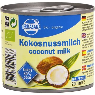 TERRASANA Bio Kokosmilch 200ml - Milchalternative TERRASANA Bio Kokosmilch 200ml - Milchalternative