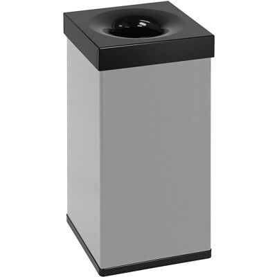 Cestino rettangolare per carta - 55L, Grigio/Nero, Interno, Resistente al fuoco Cestino rettangolare per carta - 55L, Grigio/Nero, Interno, Resistente al fuoco