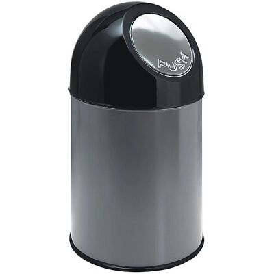 Cubo de basura de acero Kaiserkraft - 30L Tapa Push Interior Cubo de basura de acero Kaiserkraft - 30L Tapa Push Interior