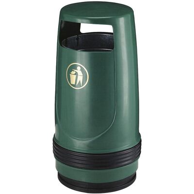 Kaiserkraft Bidone esterno - 90L, Verde, Con lucchetto Kaiserkraft Bidone esterno - 90L, Verde, Con lucchetto
