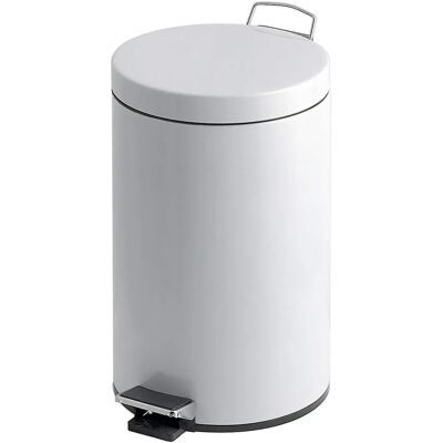 Cubo de basura con pedal - Plástico, 20L, Blanco Cubo de basura con pedal - Plástico, 20L, Blanco