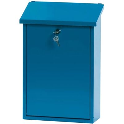 Buzón de acero Kaiserkraft - Azul, 27x12x40cm - Montaje en pared Seguro Buzón de acero Kaiserkraft - Azul, 27x12x40cm - Montaje en pared Seguro