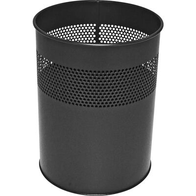 Kaiserkraft Ronde Papiermand - 30L, Staal, Zwart Kaiserkraft Ronde Papiermand - 30L, Staal, Zwart