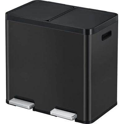 EKO Recycler Pedalbak - 44L, Roestvrij staal, Dubbel compartiment EKO Recycler Pedalbak - 44L, Roestvrij staal, Dubbel compartiment