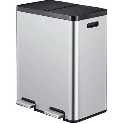 EKO Recycler Pedal Abfalleimer - Stahl, 60L, Doppelbehälter EKO Recycler Pedal Abfalleimer - Stahl, 60L, Doppelbehälter