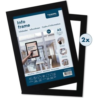 Varumärke INFO FRAME Magnetram - A5, Svart, Paket av 2 Varumärke INFO FRAME Magnetram - A5, Svart, Paket av 2