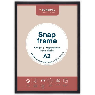 Europel A2 Bilderrahmen - Eloxiertes Aluminium, Schwarz, 25mm Profil Europel A2 Bilderrahmen - Eloxiertes Aluminium, Schwarz, 25mm Profil