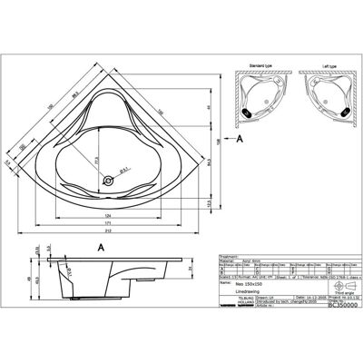 Neo Symetryczna Wanna z Akrylu - 150x150cm - 285L Neo Symetryczna Wanna z Akrylu - 150x150cm - 285L