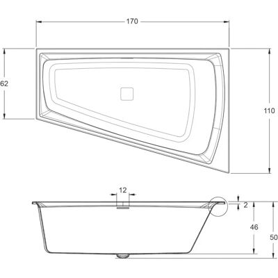 RIHO Still Smart LED wanna - 170x110cm, biała, lewa RIHO Still Smart LED wanna - 170x110cm, biała, lewa