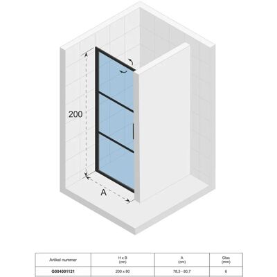 Riho - GB101 G004001121 - Czarny matowy - Shower door Riho - GB101 G004001121 - Czarny matowy - Shower door