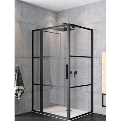 Riho Schwarz Matt Walk-In Duschwand - 900x2000 mm - Duschwand Riho Schwarz Matt Walk-In Duschwand - 900x2000 mm - Duschwand