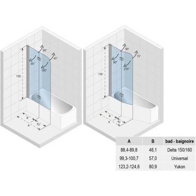 Riho Novik Z500 Badewannenabtrennung - Universale Trennwand Riho Novik Z500 Badewannenabtrennung - Universale Trennwand