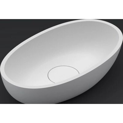 Riho Weiße Ovaler Waschtisch aus Solid Surface - Badezimmerbecken Riho Weiße Ovaler Waschtisch aus Solid Surface - Badezimmerbecken