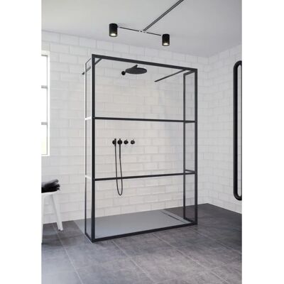 Riho Schwarz Matt Walk-In Duschwand - 1200x2000 mm - Stabil & Hochwertig Riho Schwarz Matt Walk-In Duschwand - 1200x2000 mm - Stabil & Hochwertig