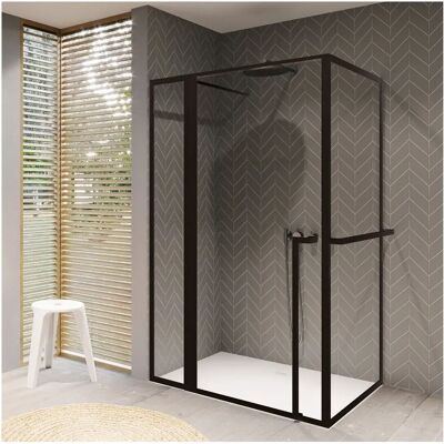 Riho Lucid Zwart Mat Hoekdouchecabine - Veiligheidsglas 6 mm Riho Lucid Zwart Mat Hoekdouchecabine - Veiligheidsglas 6 mm