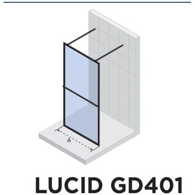 Riho Lucid Walk-In Douchewand Zwart Mat 90cm - Douchewand Riho Lucid Walk-In Douchewand Zwart Mat 90cm - Douchewand
