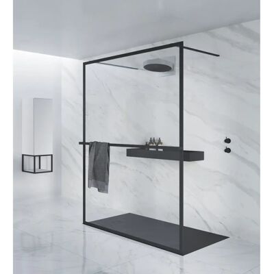 Riho Lucid Zwart Mat Walk-In Douchecabine - GD401 Riho Lucid Zwart Mat Walk-In Douchecabine - GD401