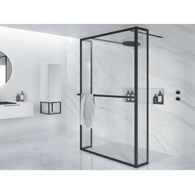Riho Lucid Zwart Mat 90cm Walk-In Douchewand - Glas & Profiel Riho Lucid Zwart Mat 90cm Walk-In Douchewand - Glas & Profiel