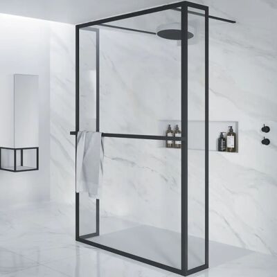 Riho Lucid GD404 Zwart Mat Douchwand - 100cm Riho Lucid GD404 Zwart Mat Douchwand - 100cm