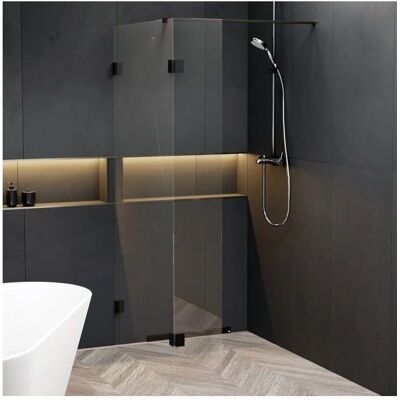 Riho X402 Cabine de Douche Walk-In - Noir - Cabine de Douche - Publicité Riho X402 Cabine de Douche Walk-In - Noir - Cabine de Douche - Publicité