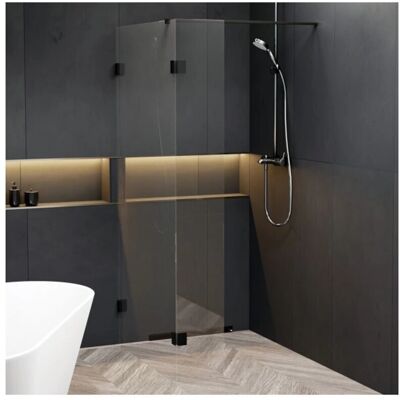 Riho X402 Cabine de douche Walk-In noire - Cabine de douche - Publicité Riho X402 Cabine de douche Walk-In noire - Cabine de douche - Publicité